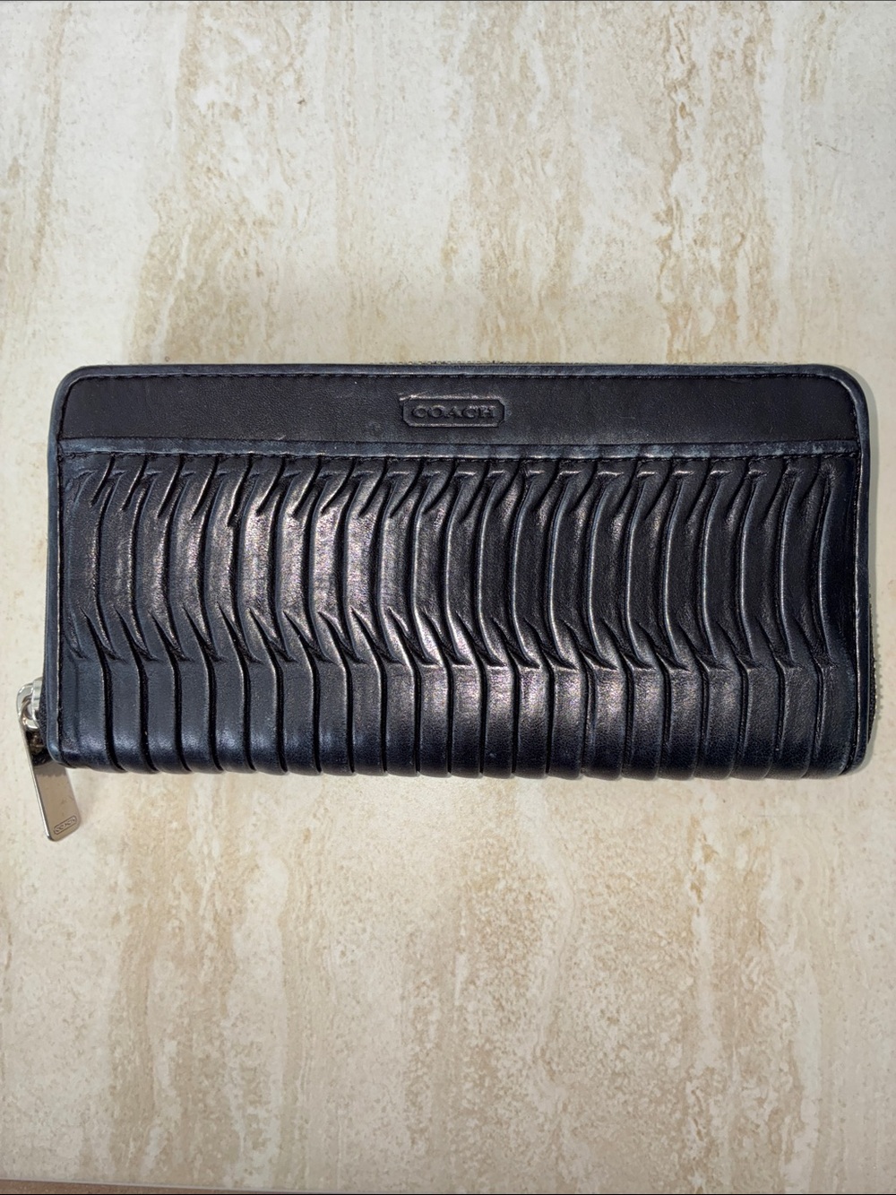 Coach Accordion Leather Twist Wallet